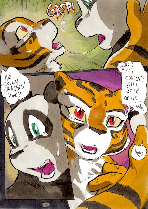 anthro better_late_than_never comic daigaijin dialogue english_text feline female fur furry kung_fu_panda master_po_ping master_tigress nude page_140 panda text tiger