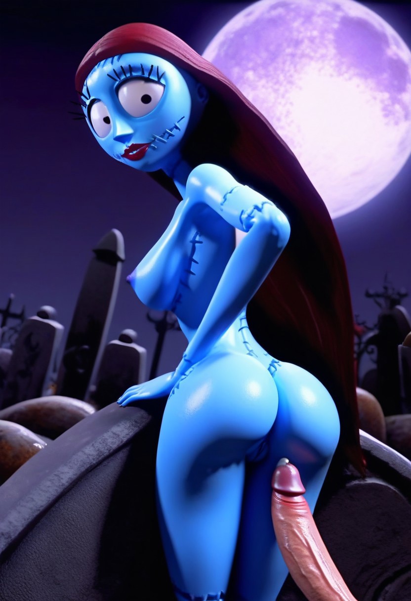 ai_generated big_breasts curvy_figure disney doll looking_at_viewer nightmare_before_christmas nude penis pussy red_hair sally_(the_nightmare_before_christmas) solo stitches the_nightmare_before_christmas touchstone