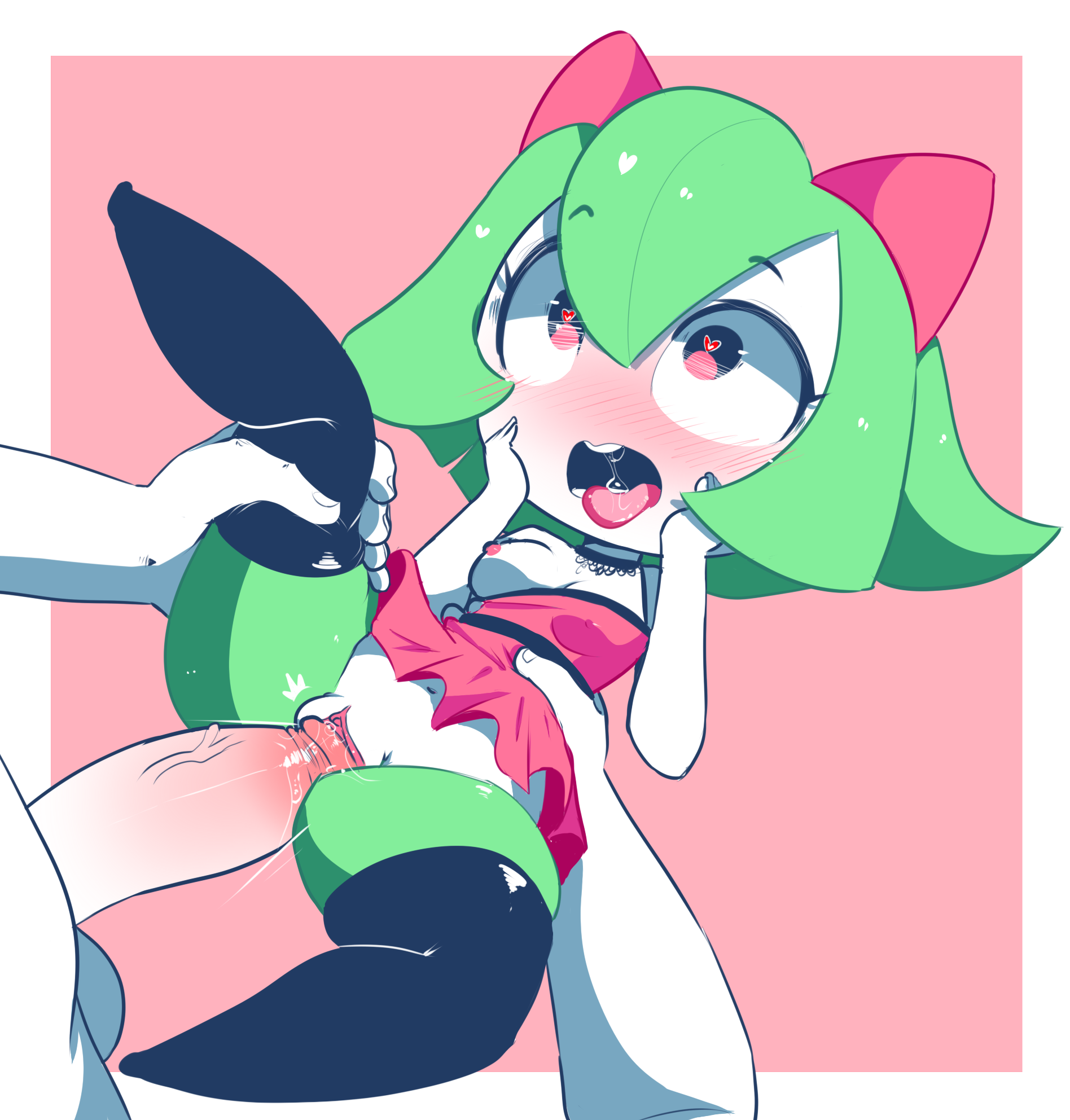 <3 eyes, 1boy, 1girls, 2018, ahe gao, balls, big penis, blush, breasts, clothed sex, clothing, duo, erection, eyelashes, female, fur, grabbing leg, green hair, hair, hearlesssoul, heart, hi res, human, human on feral, humanoid, interspecies, kirlia, larger male, legwear, male, mammal, navel, nintendo, nipples, open mouth, penetration, penis, pokémon (species), pokemon, pokemon (species), pussy, red eyes, sex, simple background, size difference, small breasts, smaller female, straight, teeth, thighhighs, tongue, tongue out, vaginal penetration, video games