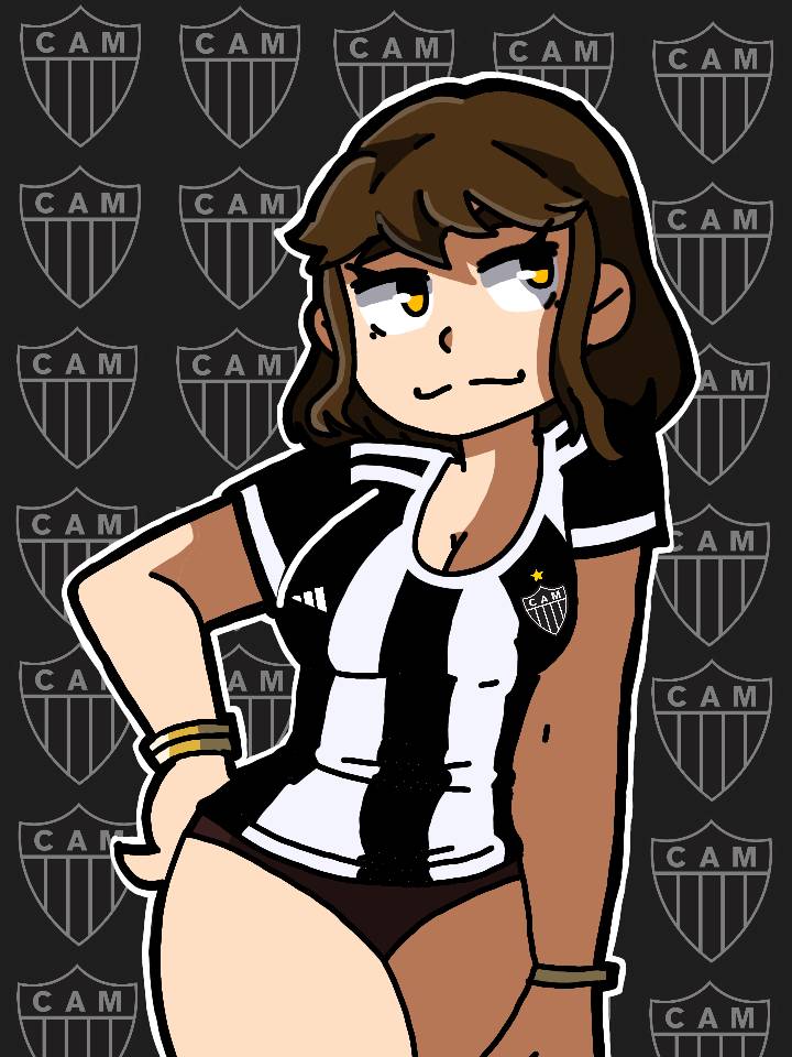 atlético_mg atlético_mineiro big_ass big_breasts br brasil brazil brazilian brown_hair curvy f0dag4mes284 football football_uniform naughty_face naughty_smile round_ass sexy_pose soccer soccer_uniform thick_thighs uniform yellow_eyes