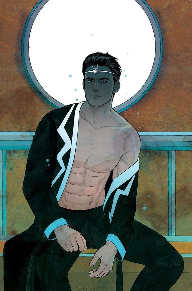 1boy artist_request black_bolt blackagar_boltagon dark_hair fit fit_male human human_only inhumans light-skinned_male light_skin male male_only marvel marvel_comics muscular_male shirtless solo straight_hair superhero