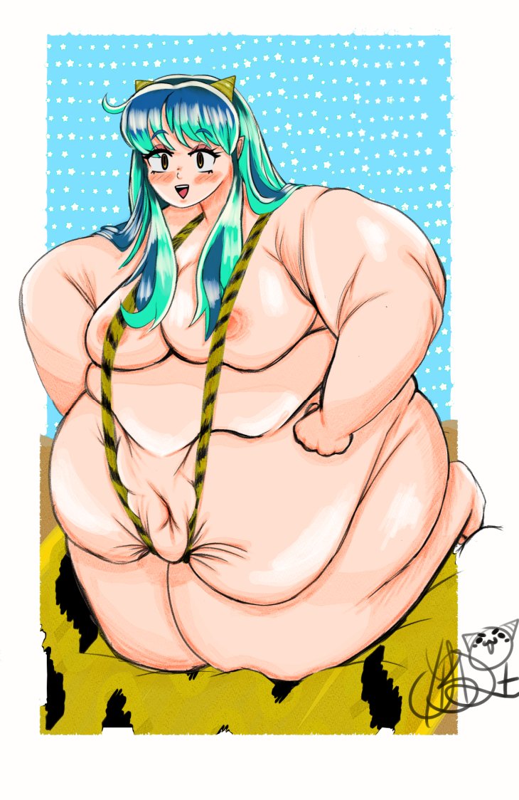 -fat bbw fat_woman gigglebuttdemon lum obese obese_female skimpy_bikini urusei_yatsura