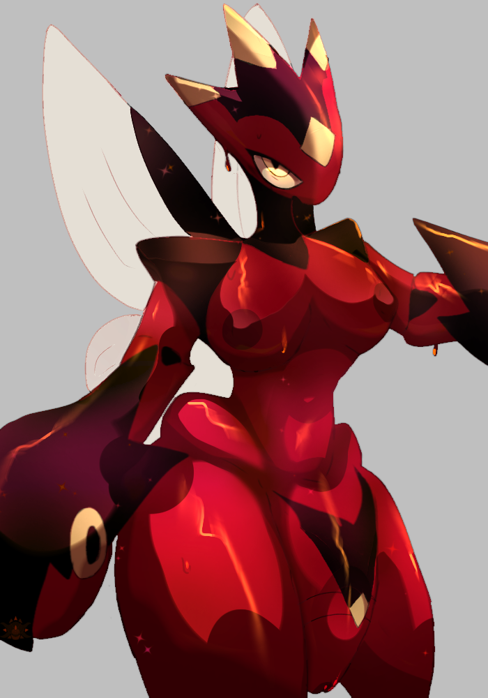 breasts breasts bug_butt bug_girl female furry_female pokémon_(species) pokemon pokemon pokemon_(species) pussy red_body scizor scorpion_claw thick_hips