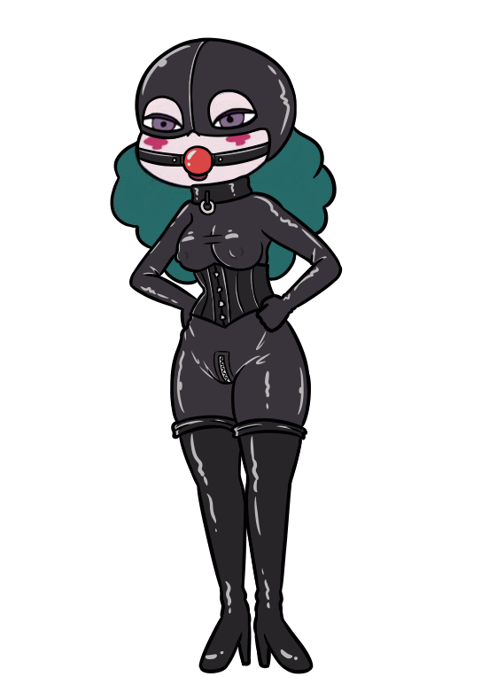 anonymous_artist ball_gag collar collared corset eclipsa_butterfly female gag gagged latex latex_boots latex_mask latex_suit nipple_bulge star_vs_the_forces_of_evil