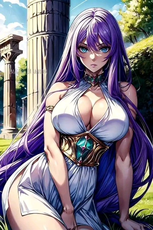 1girls ai_generated athena_(saint_seiya) big_ass big_breasts big_butt breasts breasts_focus deity dress fat_breasts female female_focus female_only goddess legs long_hair looking_at_viewer plump_breasts purple_hair saint_seiya saori_kido shounen_jump solo_female solo_focus very_long_hair voluptuous voluptuous_female white_dress wide_hips