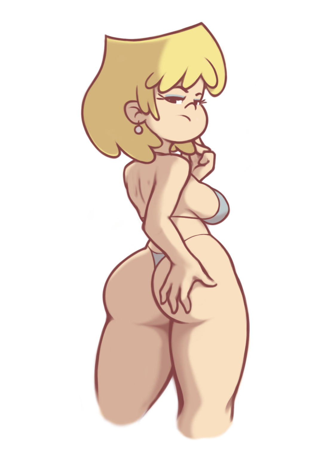 1girls, ass, big ass, bikini, blonde female, cb-lite, curvy, female, female only, from behind, lori loud, solo, straight hair, the loud house, thick