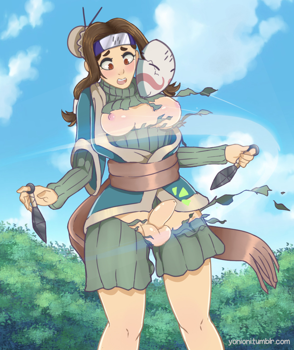 1futa, accidental exposure, areolae, balls, blush, blushing, breasts, clothing damage, crotchless, curvy, embarrassed nude futa, erect nipples, exposed, exposed balls, exposed nipples, exposed penis, flaccid, foreskin, futa only, futa sans pussy, futa transformation, futanari, gender transformation, genderswap, genderswap (mtf), haku (naruto), intersex, lost clothes, medium breasts, naruto, naruto (classic), naruto (series), nipples, no bra, no panties, penis, penis out, ripped clothes, ripped clothing, rule 63, solo, solo futa, torn clothes, torn clothing, transformation, uncircumcised, uncut, wardrobe malfunction, wide hips, yoni