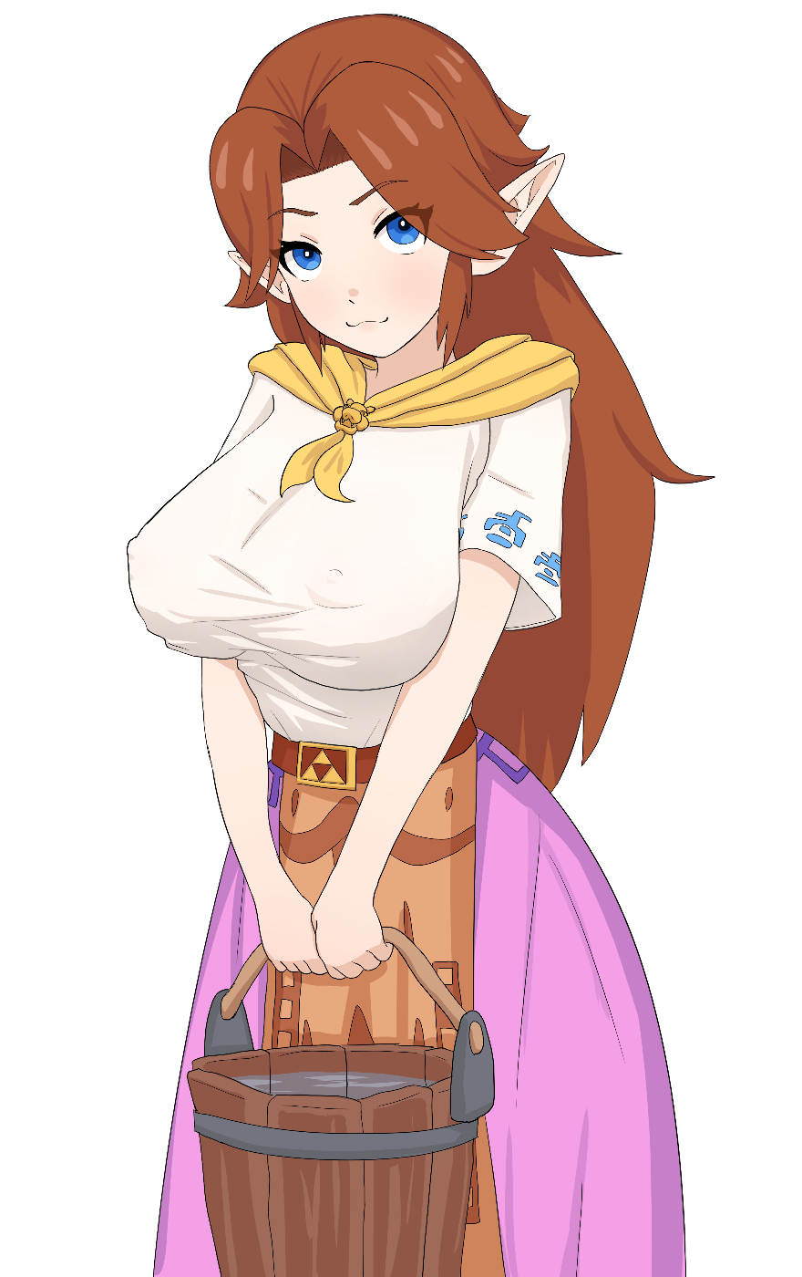 baynsfw big_breasts bowser_brooch breasts huge_breasts large_breasts malon ocarina_of_time shirt skirt smile the_legend_of_zelda thick_thighs thin_waist wide_hips