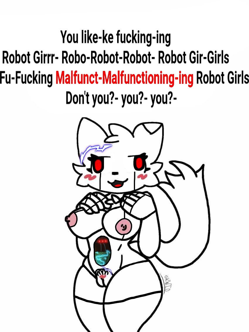 alternate_version_available android android_girl blush boykisser boykisser_(meme) breasts edit edited felid feline fembot malfunction pussy r3pg3 robot robot_girl rule_63 skwid