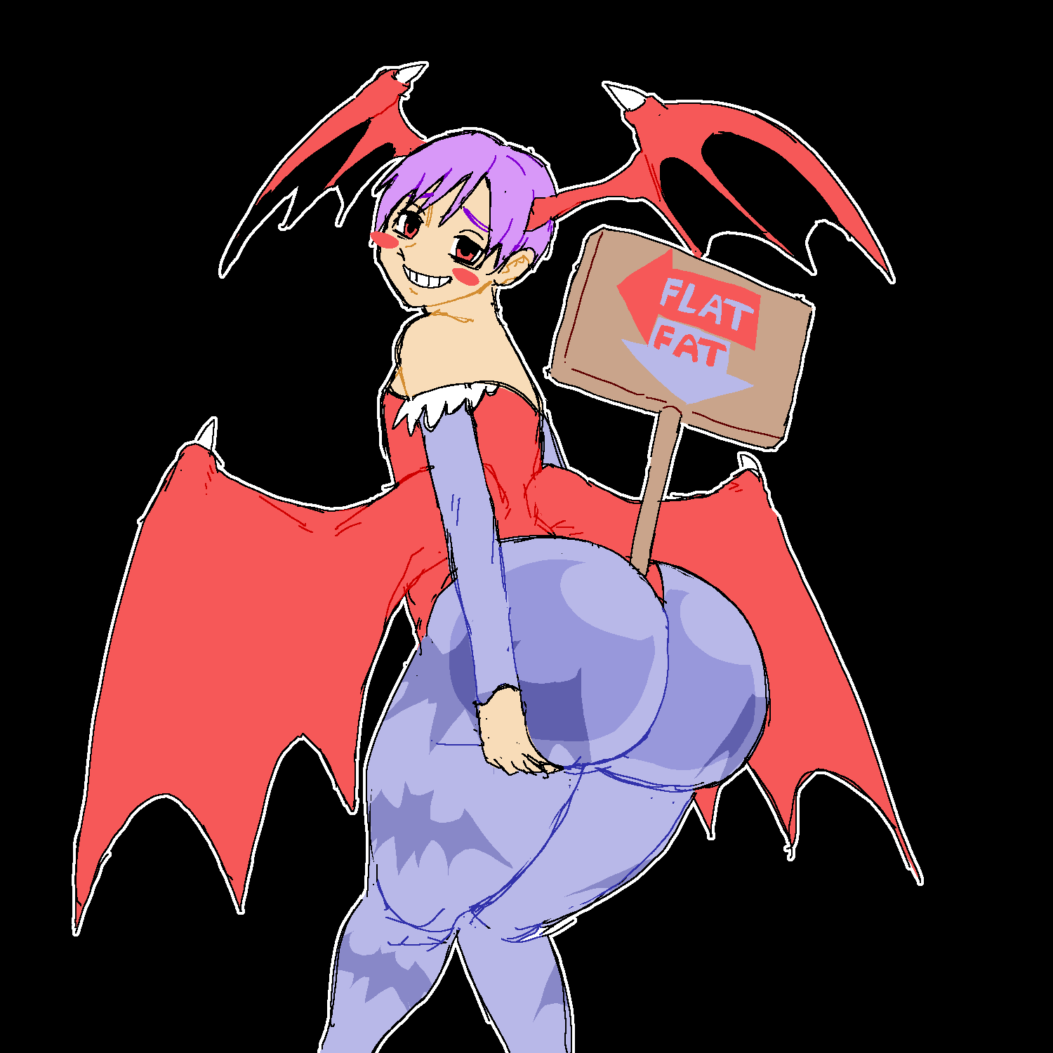 1girls big_ass bottom_heavy darkstalkers fat_ass female flat_chest huge_ass large_ass lilith_aensland small_breasts succubus wiirart