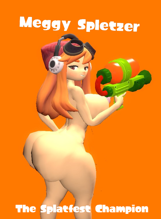 1girls 3d 3d_(artwork) big_ass big_breasts big_butt completely_nude completely_nude_female female female_only holding_gun human_meggy kaibernation looking_at_viewer magazine magazine_cover meggy_spletzer naked naked_female nipples nude nude_female orange_background sideboob smg4 solo solo_female