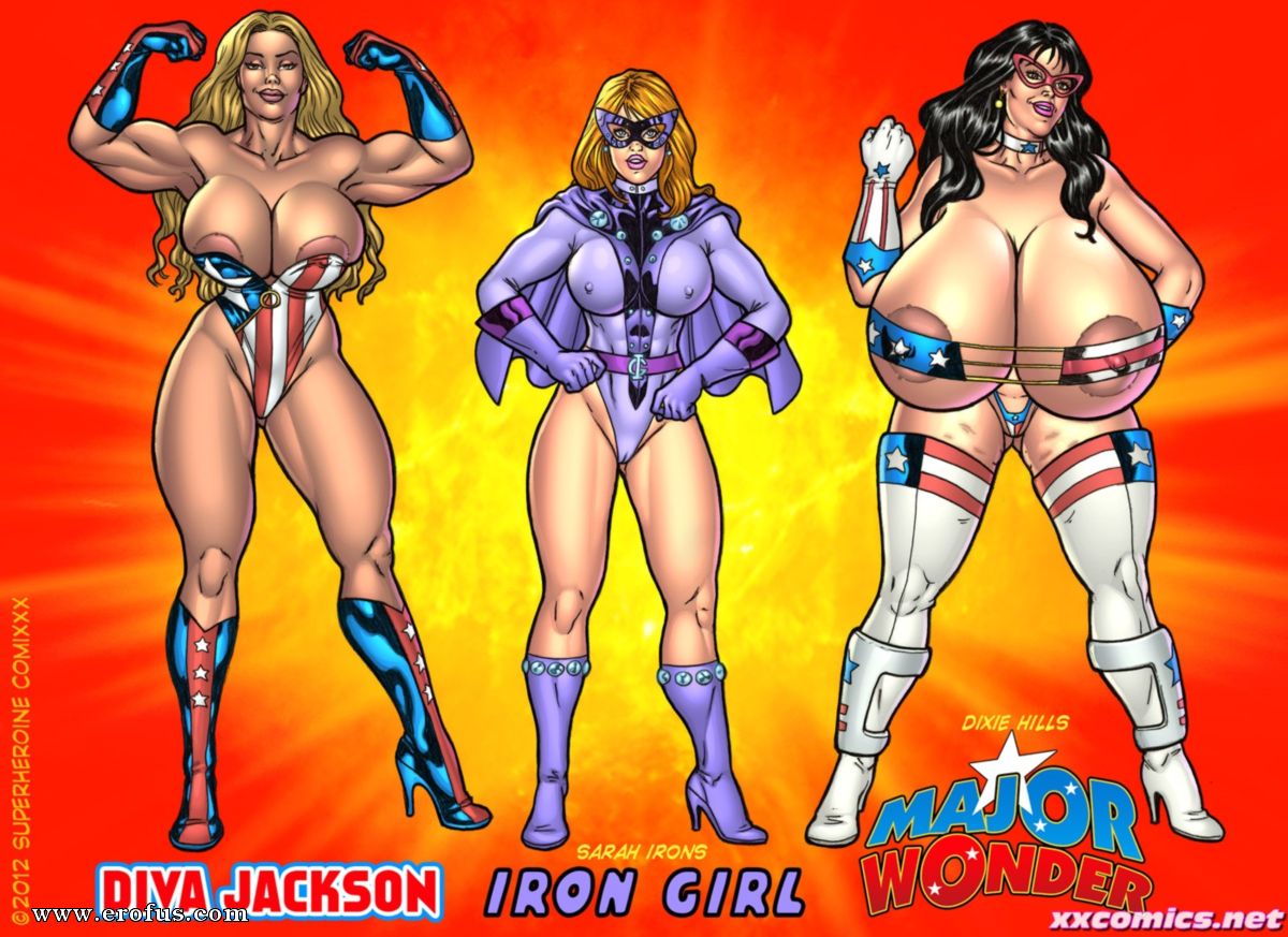 3girls diva_jackson iron_girl major_wonder multiple_girls superhero superheroine superheroinecomixxx