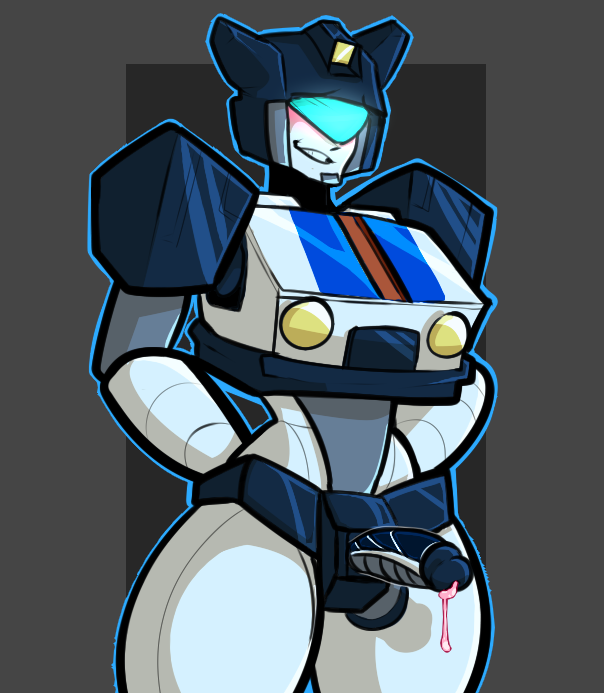 1boy 2016 alien autobot blue_eyes blush colored_cum cybertronian digital_media_(artwork) erection femboy humanoid humanoid_penis jazz_(transformers) living_machine machine male male_only penis precum precum_drip robot simple_background smile solo squibby squibbyart standing thick_thighs transformers unusual_cum wide_hips