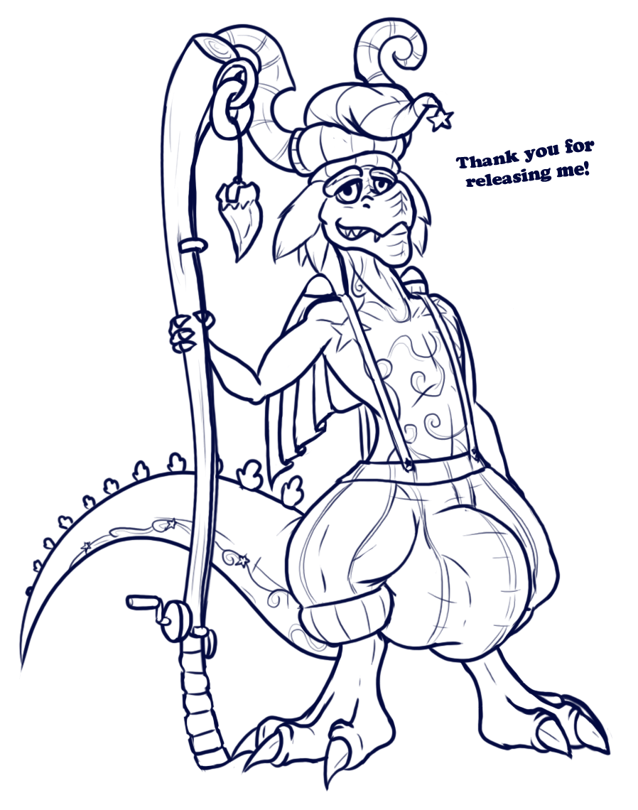 baruti black_and_white bulge clothing dragon fisherman hat male male_focus pants scalie solo spyro spyro_the_dragon video_games