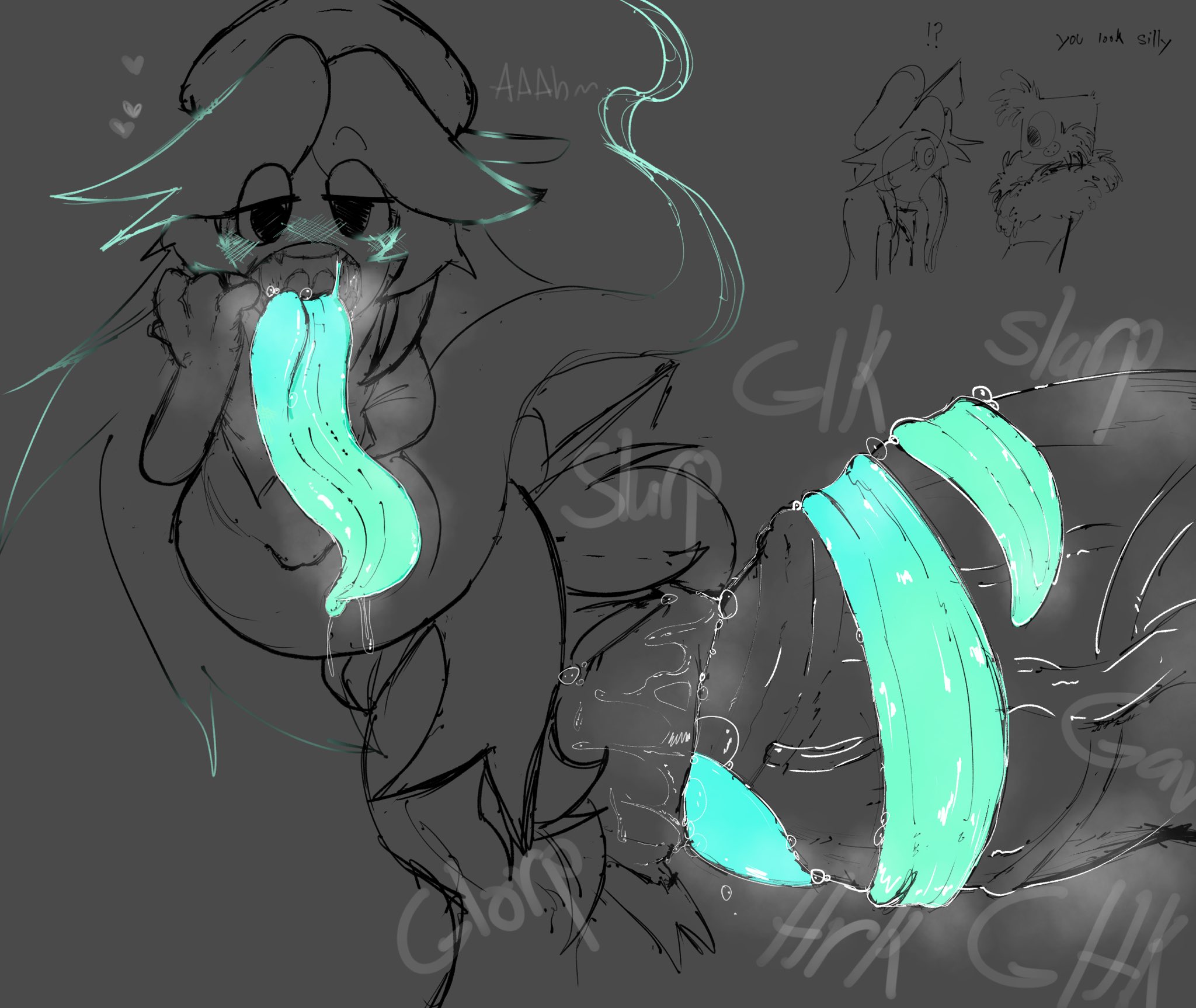 1boy1girl, basic background, big penis, blowjob, connie (dandy's world), crying with eyes open, cyan tongue, dandy's world, dandys world, deepthroat, deepthroat no hands, duo, goob (dandy's world), hyper penis, long tongue, roblox, sloppy blowjob, sunsettcatty (artist), tears, tears in eyes, thick penis, tongue out, u nkno3ngrounds, veiny penis