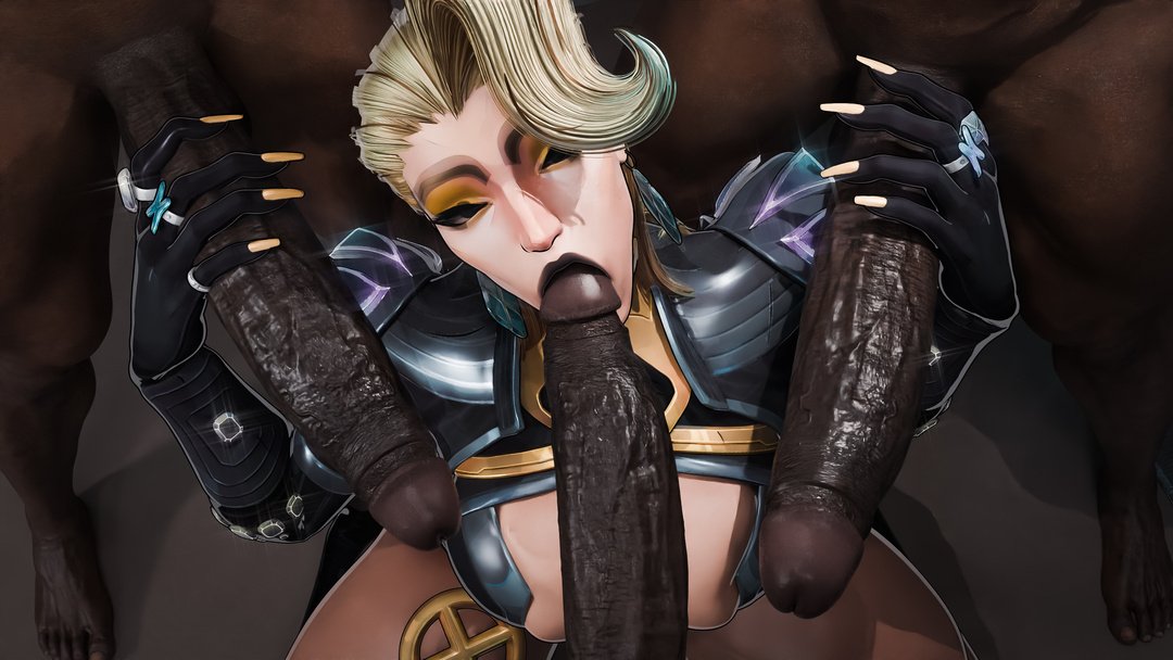 1girls, 3boys, 3d, 3d (artwork), big penis, bimbo, bimbo lips, black lipstick, blonde hair, blowjob, dark-skinned male, emma frost, emma frost (marvel rivals), fellatio, gangbang, gigantic penis, huge cock, huge penis, interracial, light-skinned female, lipstick, marvel, marvel comics, marvel rivals, the firebrand, veiny penis, x-men
