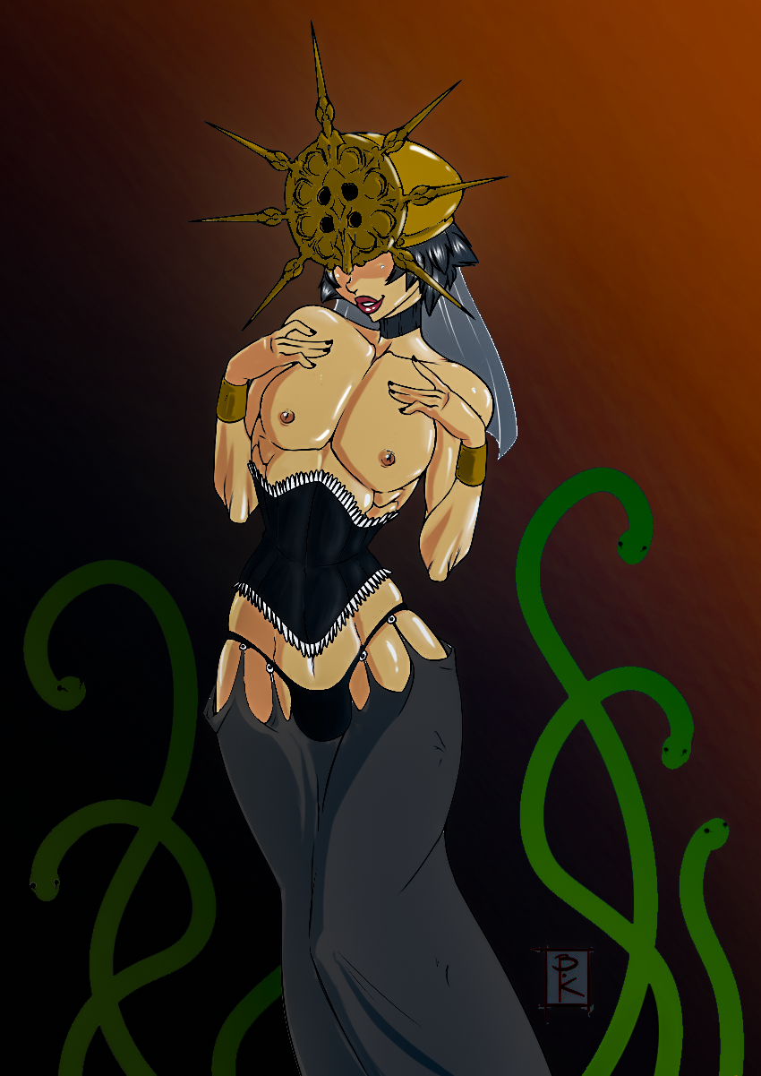 androgynous black_dress blunt_katana bulge corset dark_souls dark_sun_gwyndolin femboy girly grey_hair helmet lingerie looking_at_viewer male nipples snake snakes solo tan_skin thong toned tornioduva trap yaoi
edit