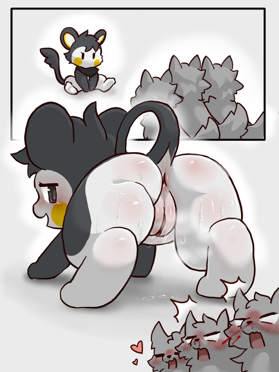 arisel uwu, comic, emolga, female, furry, furry only, pokemon, pussy, pussy showing, young