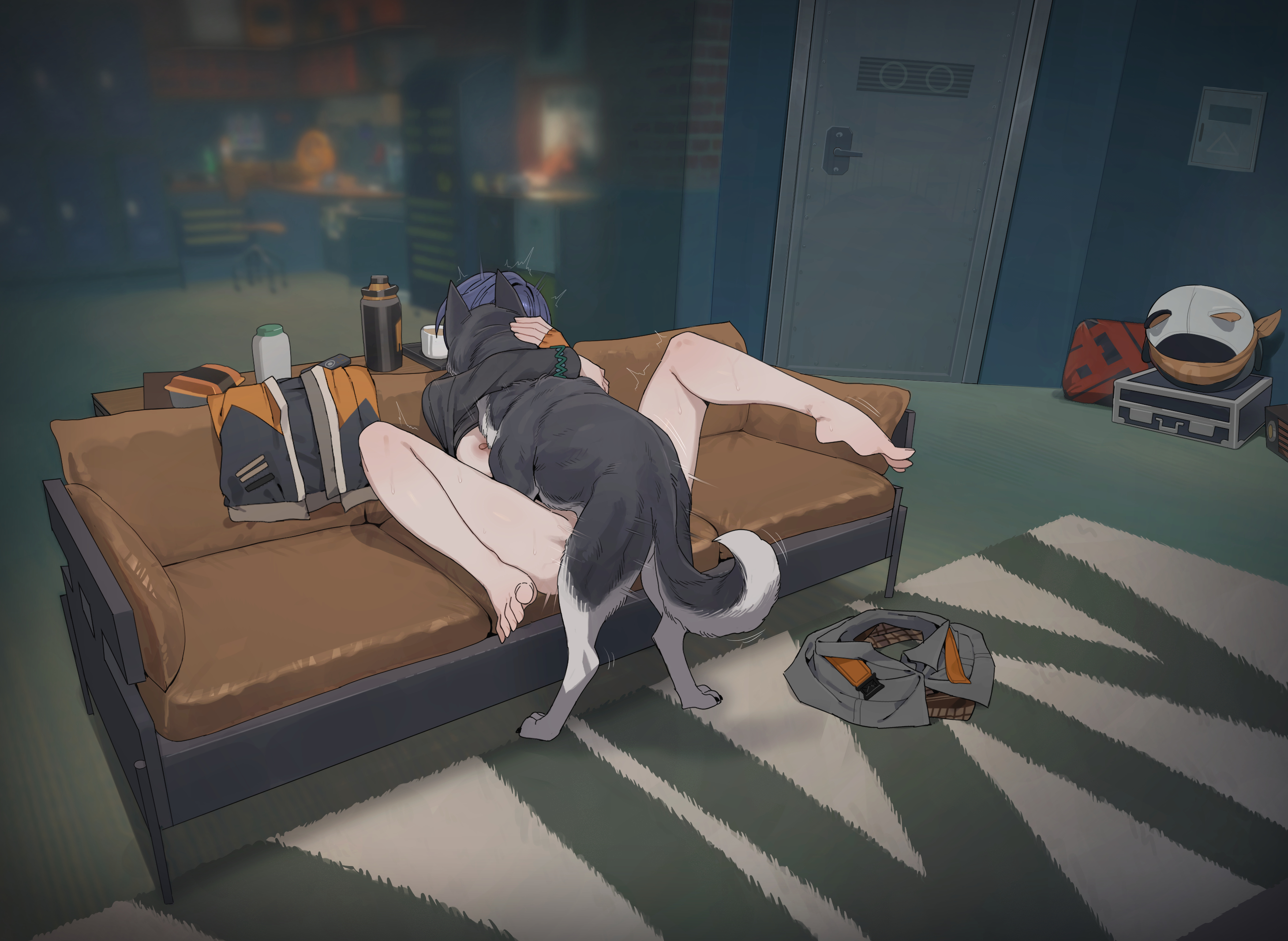1animal, 1boy, 1boy1girl, 1female, 1girl, 1girl1boy, 1girls, 2d, 2d (artwork), 2d artwork, amana, aqua eyes, arched soles, belle (zenless zone zero), bestiality, blue hair, canine, canine genitalia, canine on human, canine penis, dog, domestic dog, dominant feral, domination, female on feral, femsub, feral, feral dominating human, feral on female, feral on human, feral penetrating, feral penetrating human, foot fetish, green eyes, hug, hugging, human, human female, human on feral, human penetrated, interspecies, large cock, large penis, legs, legs apart, legs up, long legs, medium hair, mihoyo, pale skin, pale-skinned female, passionate, penetration, pussy, removing shoes, rough sex, sex, shoes, short hair, soles, submissive human, toes, toes scrunch, toes spread, vagina, vaginal, vaginal penetration, vaginal sex, zenless zone zero, zoophila, zoophilia