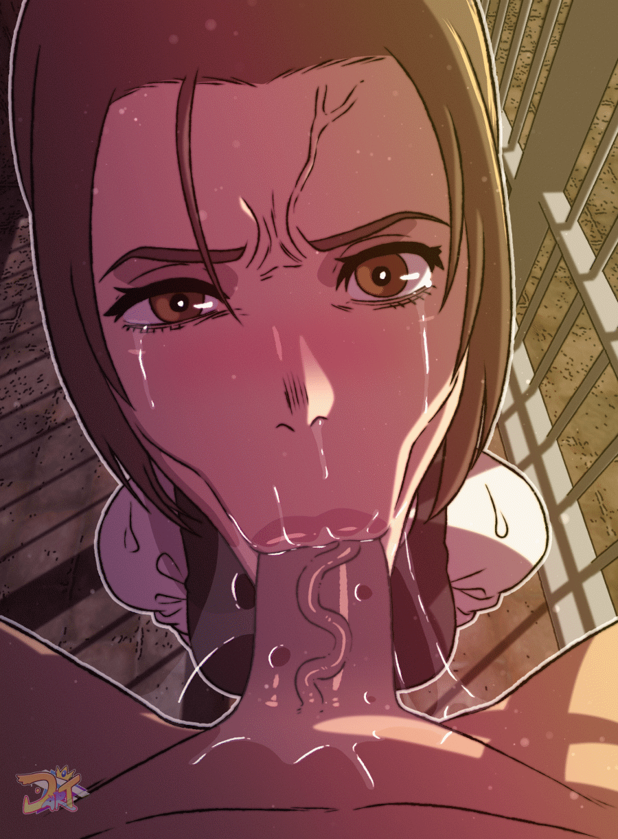 :>=, 1girls, 2d, 2d animation, aged up, animated, animated gif, attack on titan, big dick, big penis, blowjob, brown eyes, brown hair, clothed, clothing, crying, d-art, dick, dungeon, fellatio, female, female focus, forced, forced oral, gabi braun, hair, jail, penis, raped female, saliva, shingeki no kyojin, shoulders, sloppy, sloppy blowjob, tied hair, vein, veins, veins on dick, veiny penis