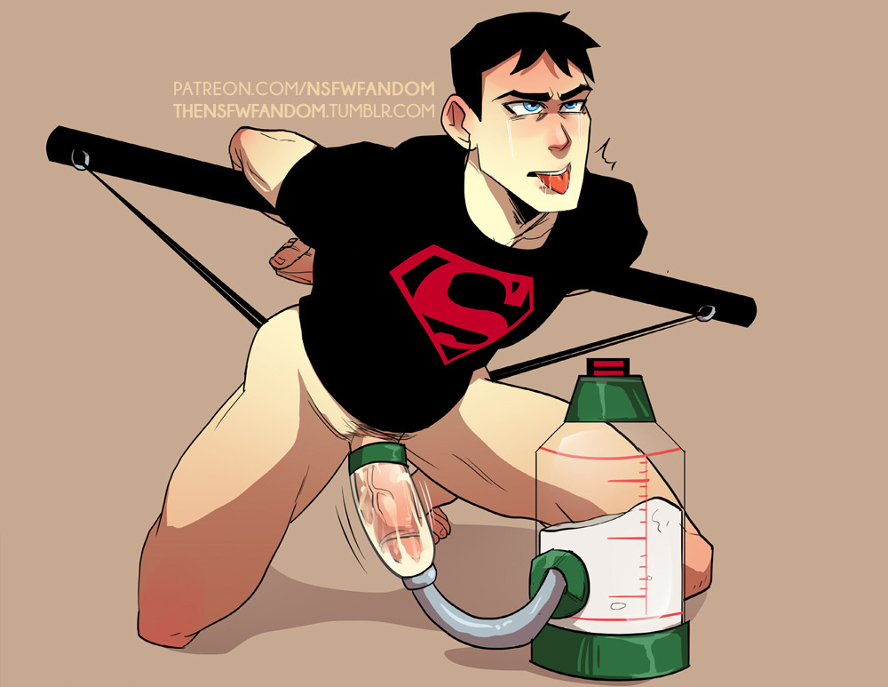 1boy, ahe gao, black hair, blue eyes, boy rape, conner kent, cum, dc, dc comics, gay, gay male, kon-el, male, male only, malesub, milking, milking machine, partially clothed, penis, penis milking, penis milking machine, shirt, soynutts, superboy, superboy (conner kent), superman (series), tied up, yaoi, young justice