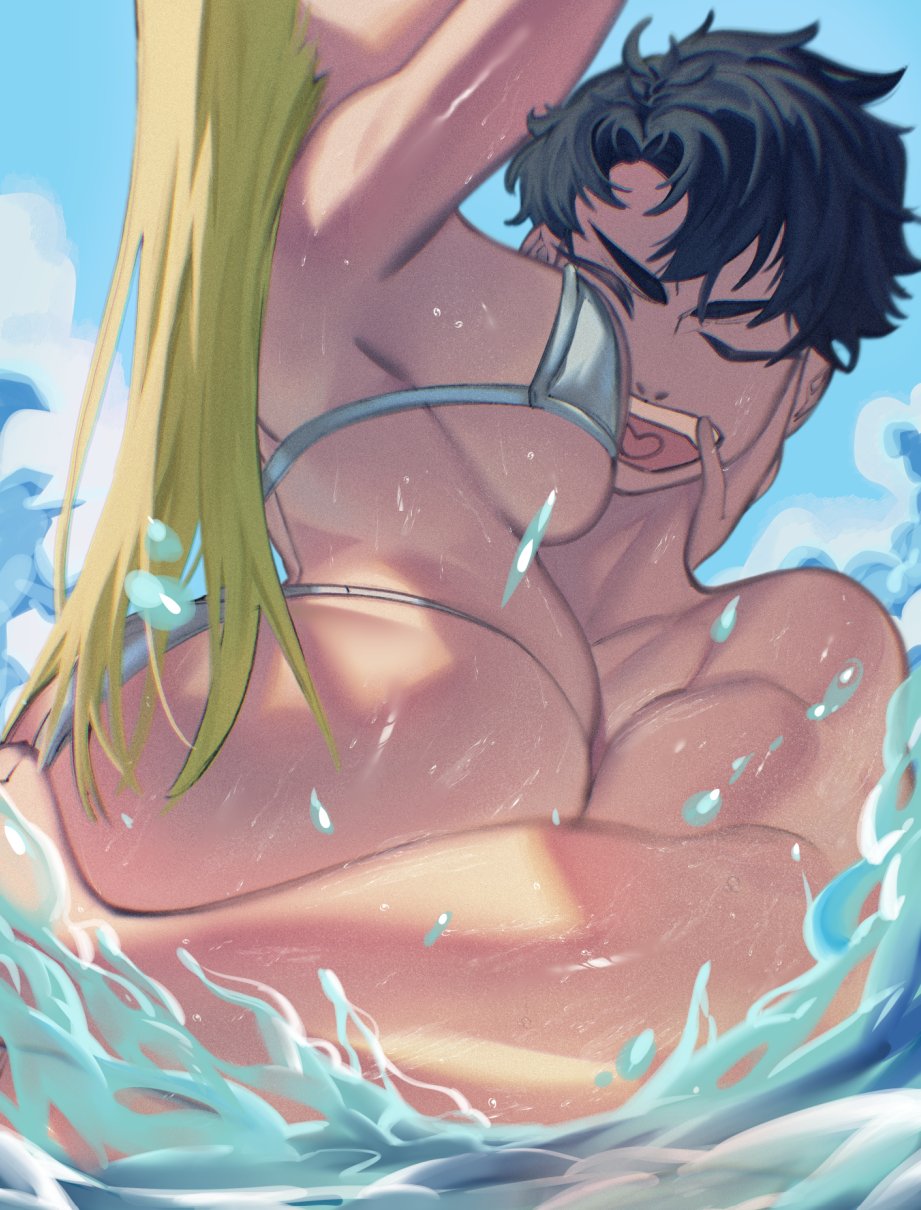 1boy, 1girls, artist request, breasts, draco malfoy, draco malfoy (redteneri), female, female focus, genderswap, girls, harry james potter, harry potter, hi res, large breasts, light skin, light-skinned female, looking at viewer, rule 63, thick thighs, thighs, wide hips