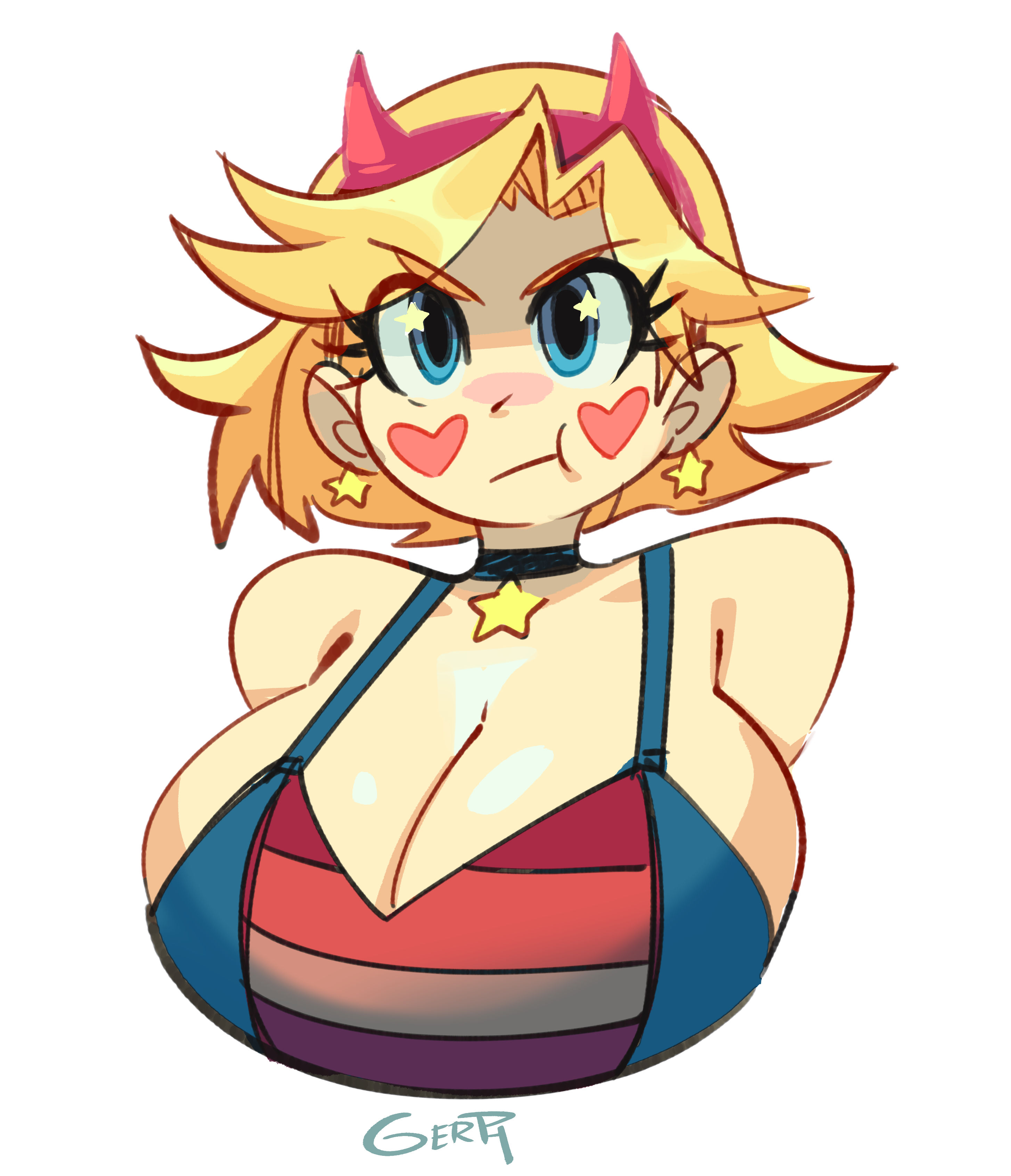 1girls, cleavage, female, female only, gerph, huge breasts, short hair, star butterfly, star vs the forces of evil