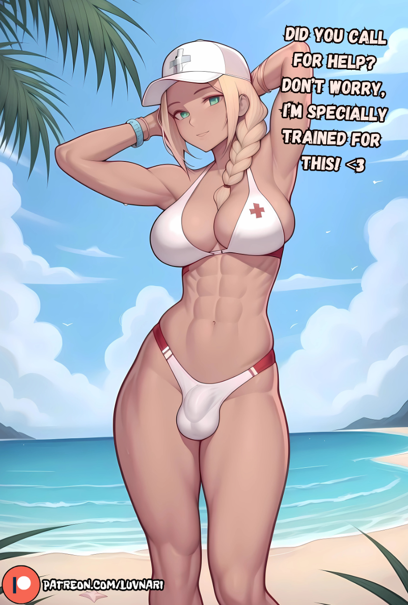 1futa ai_generated ass beach big_breasts bikini bikini_top breasts curvy dialogue dick english english_text erect_penis erection futa_only futadom futanari horny horny_futa light-skinned_futanari light_skin looking_at_viewer luvnari panties penis skinny_futanari solo_futa standing taker_pov veins_on_dick veiny_penis