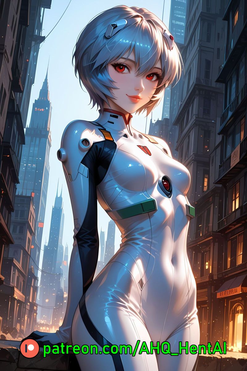 1girls ahq_hentai ai_generated blue_hair blush breasts city neon_genesis_evangelion petite plugsuit rei_ayanami solo_female stable_diffusion standing