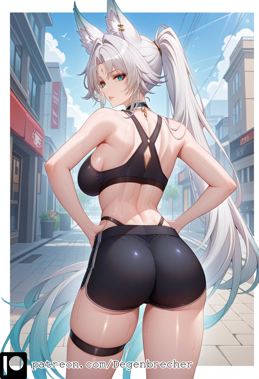 1girls ai_generated ass degenbrecher feixiao_(honkai:_star_rail) honkai:_star_rail large_breasts patreon patreon_username sports_bra subscribestar subscribestar_username