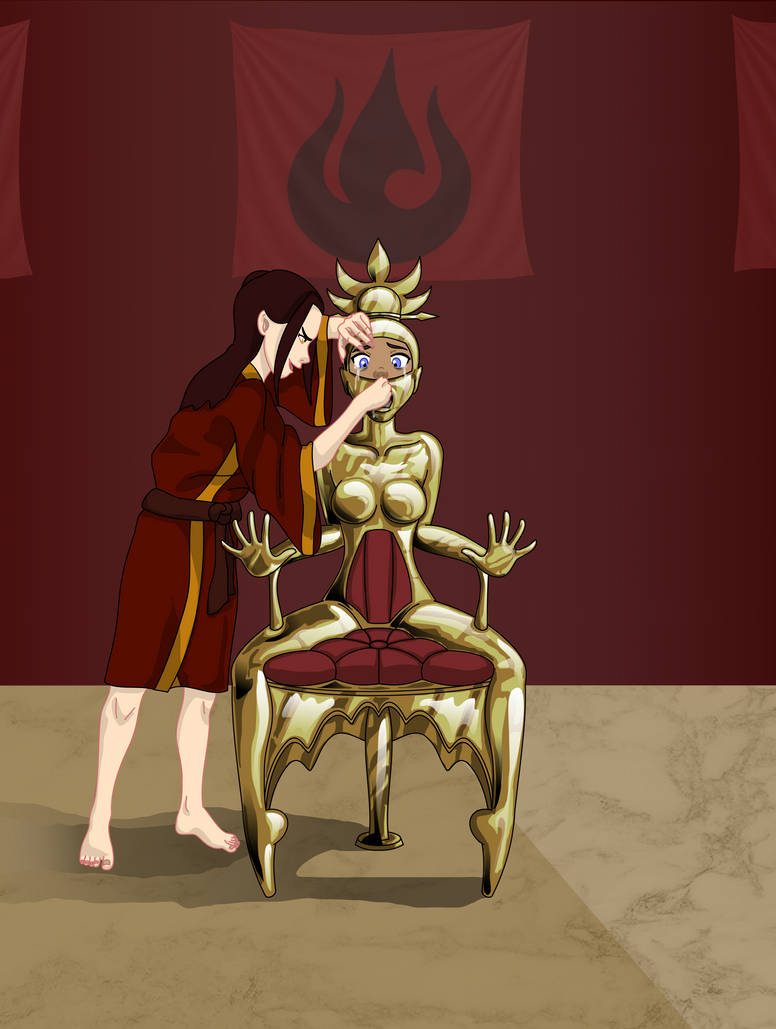 2girls avatar_legends avatar_the_last_airbender azula bondage cowledman female female_only femdom forniphilia helpless immobile katara living_statue living_trophy metal_bondage multiple_girls nickelodeon nicktoons tagme