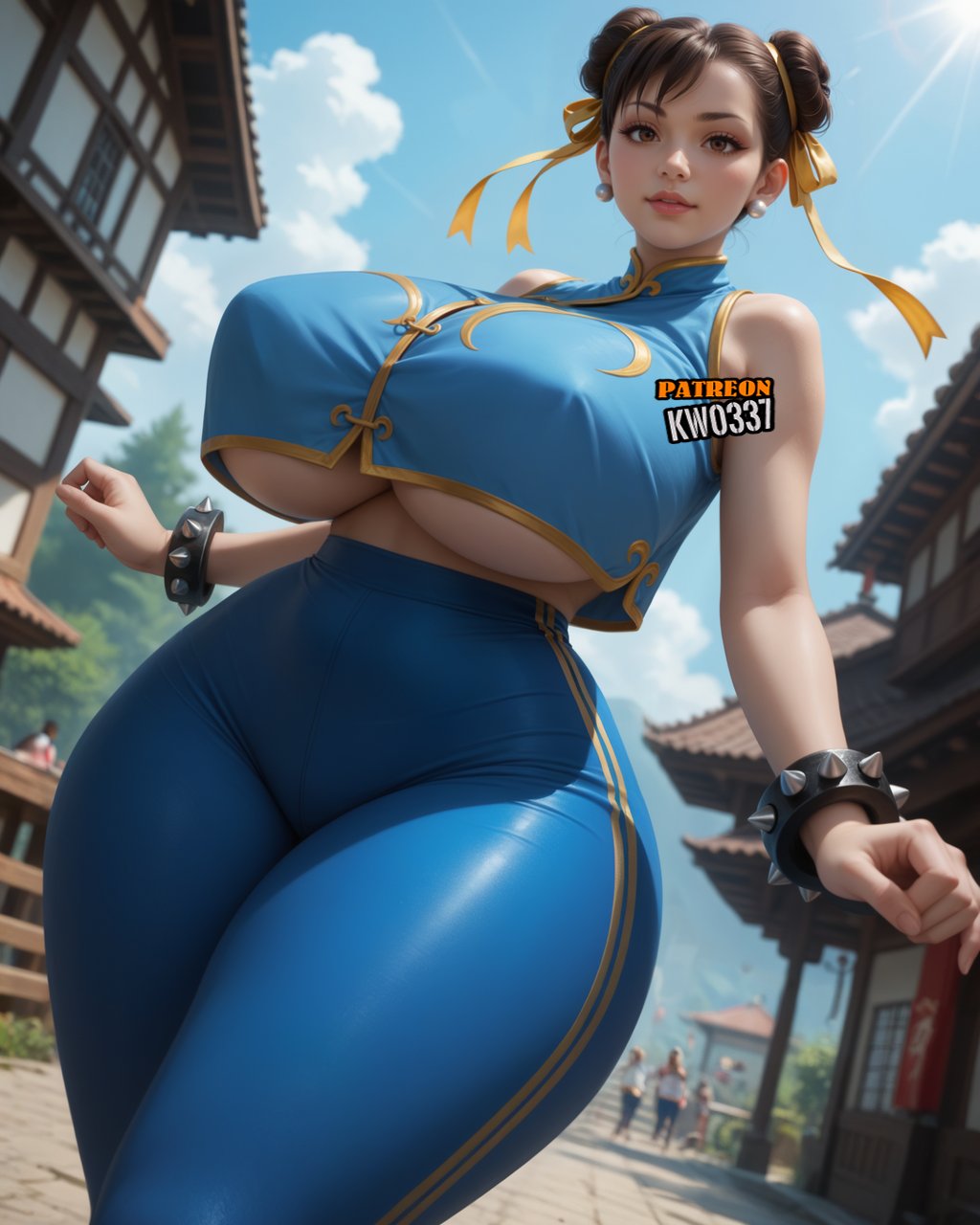 1female 1girls ai_generated ass big_ass big_breasts breasts chun-li female huge_ass huge_breasts kw0337 large_ass large_breasts solo solo_female street_fighter thick_thighs