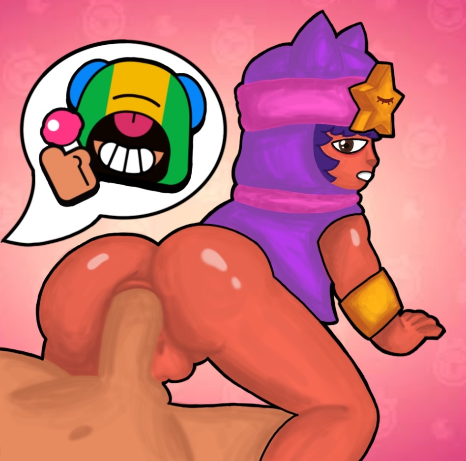 anal anus ass brawl_stars cowgirl_position gay leon_(brawl_stars) male_only sandy_(brawl_stars)