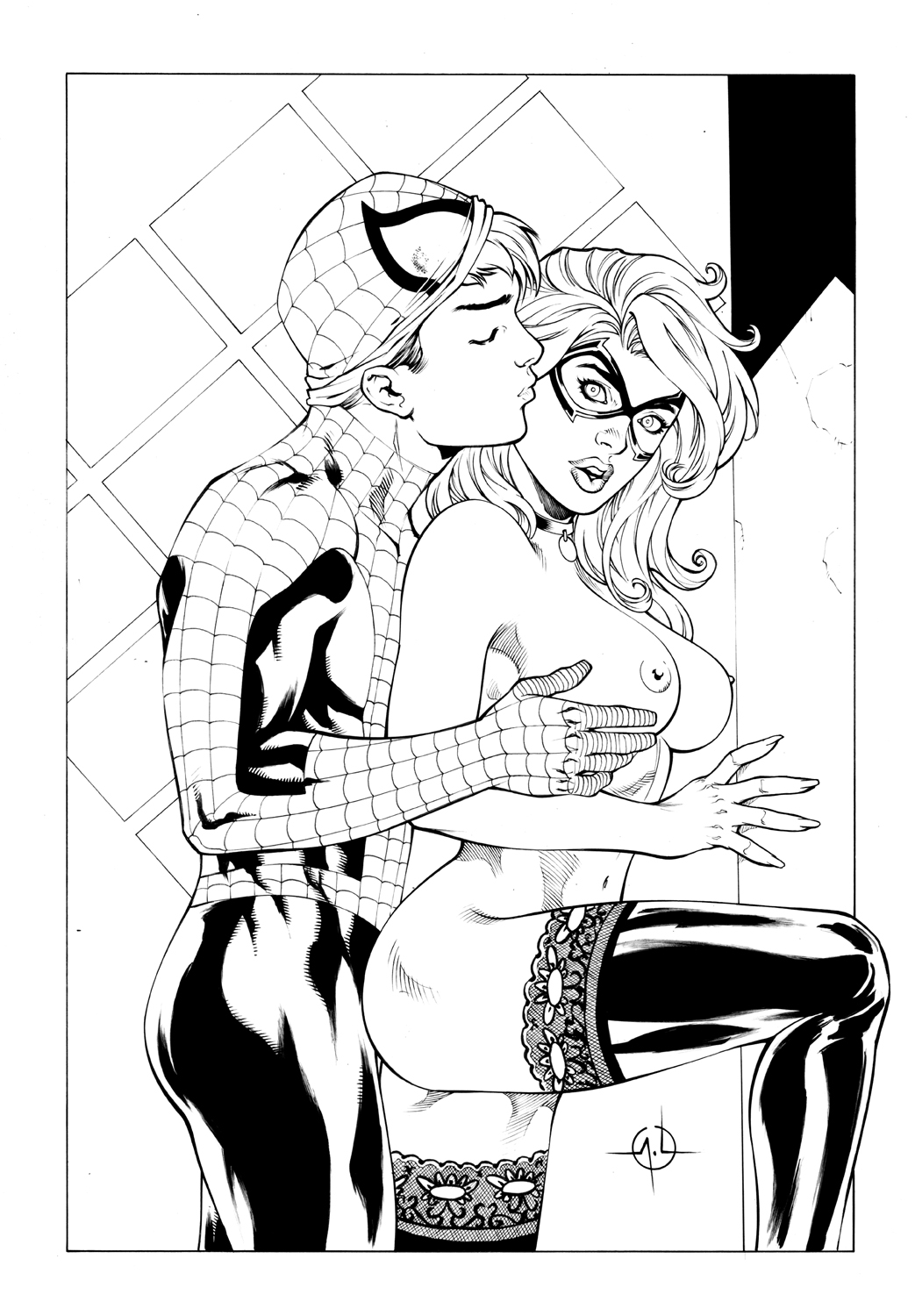 1boy 1boy1girl 1girl1boy 1girls 2022 alex_lei ass black_and_white black_cat_(marvel) bodysuit breasts couple couple_(romantic) couple_love couples felicia_hardy female hips hug_from_behind kissing light-skinned_female light-skinned_male light_skin lipstick lovers male male/female marvel marvel_comics mask nipples nude nude_female peter_parker short_hair skin_tight spider-man spider-man_(series) straight superhero superheroine thighs tight_clothes tight_clothing voluptuous voluptuous_female white_hair