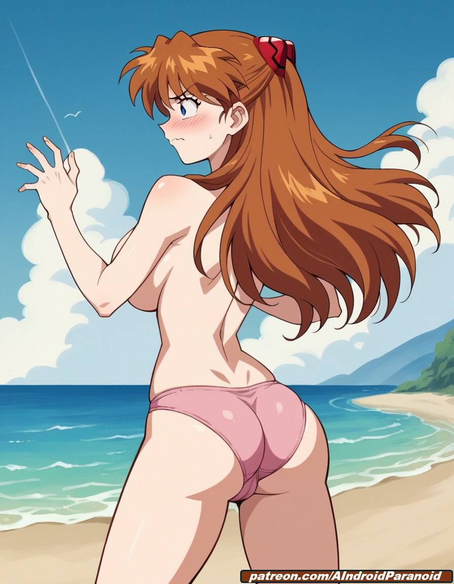 ai_generated aindroidparanoid asuka_langley_sohryu beach big_ass big_breasts big_butt blue_eyes dress huge_breasts large_ass large_breasts large_butt long_hair narrow_waist neon_genesis_evangelion neopn_genesis_evangelion neopn_genesis_evangelion ocean panties red_hair sand stable_diffusion wavy_hair