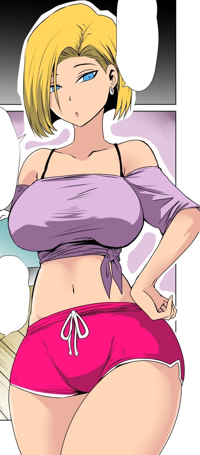 android 18, ass, blonde hair, breasts, dragon ball, dragon ball super, dragon ball z, female, female only, thick thighs