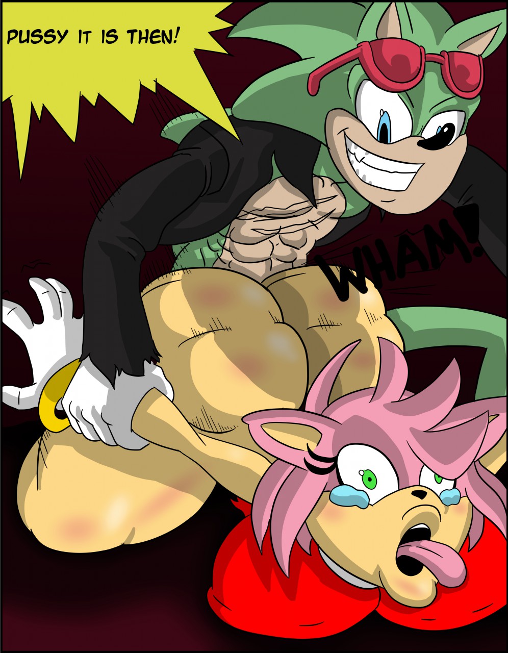 amy rose, anthro, archie comics, ass, cheating, female, furry, hedgehog, loonyjams, male, pussy, rape, scourge the hedgehog, sega, sonic (series), sonic the hedgehog (archie), sonic the hedgehog (comics), sonic the hedgehog (series), tears, torn clothes, vaginal penetration