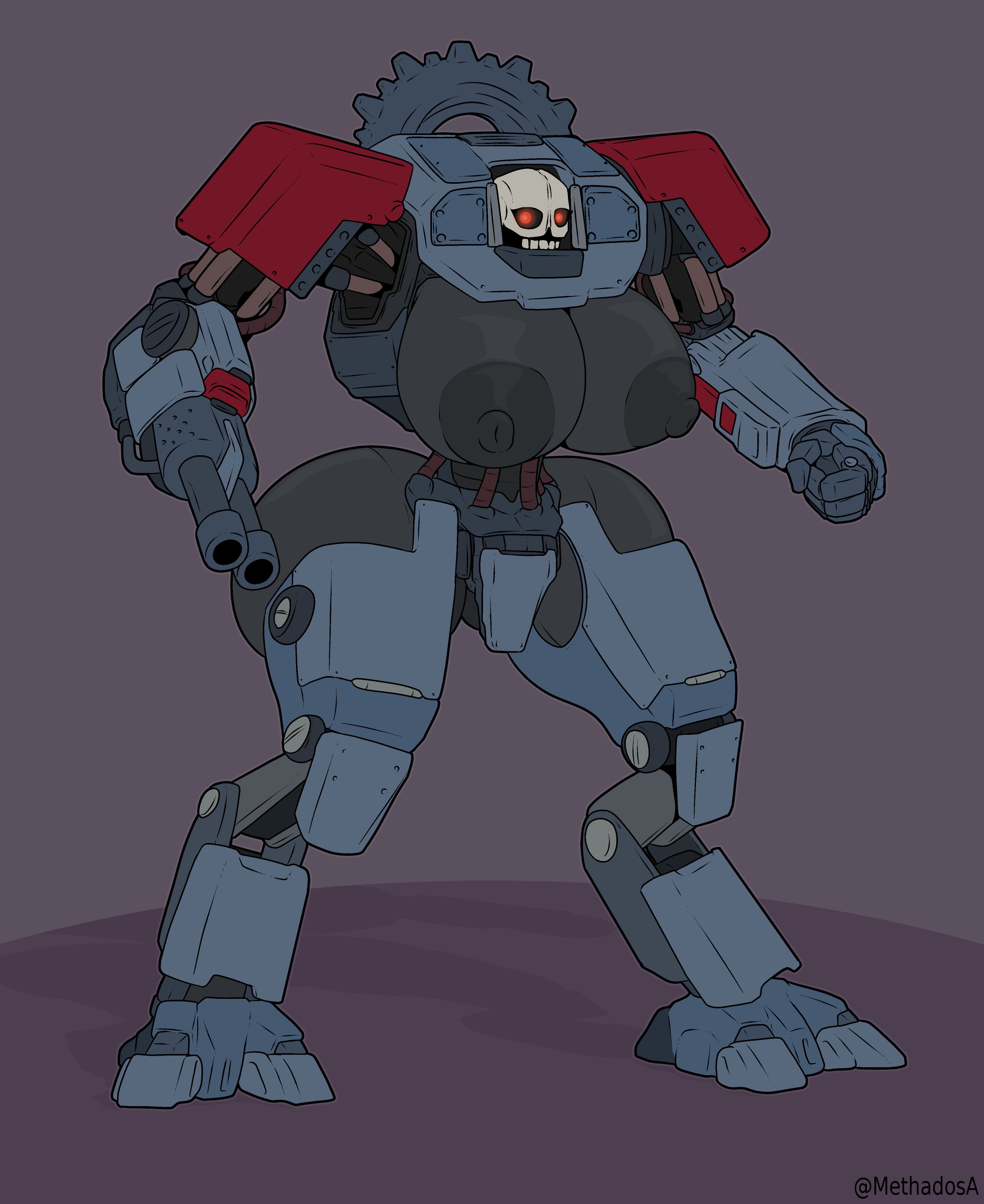 1girls, ass, automaton, automaton (helldivers), big ass, big breasts, breasts, devastator (helldivers), female, helldivers, helldivers 2, methados, robot, skull, tagme