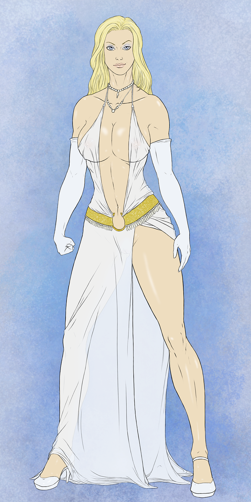 1girls big_breasts blonde_hair blue_eyes breasts deep_cleavage digital_drawing_(artwork) dress emma_frost female female_only fit fit_female gown hornodoggo human human_only large_breasts light-skinned_female light_skin marvel marvel_comics mature mature_female necklace nipple_bulge pussy pussy_visible_through_clothes see-through see-through_clothing solo vagina vagina_visible_through_clothing voluptuous voluptuous_female white_queen x-men