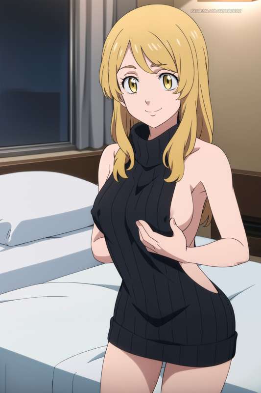 2d ai_generated blonde_female blonde_hair blonde_hair_female emma_sano golden_eyes koikoi nipple_slip non_nude pink_nipples tokyo_revengers you