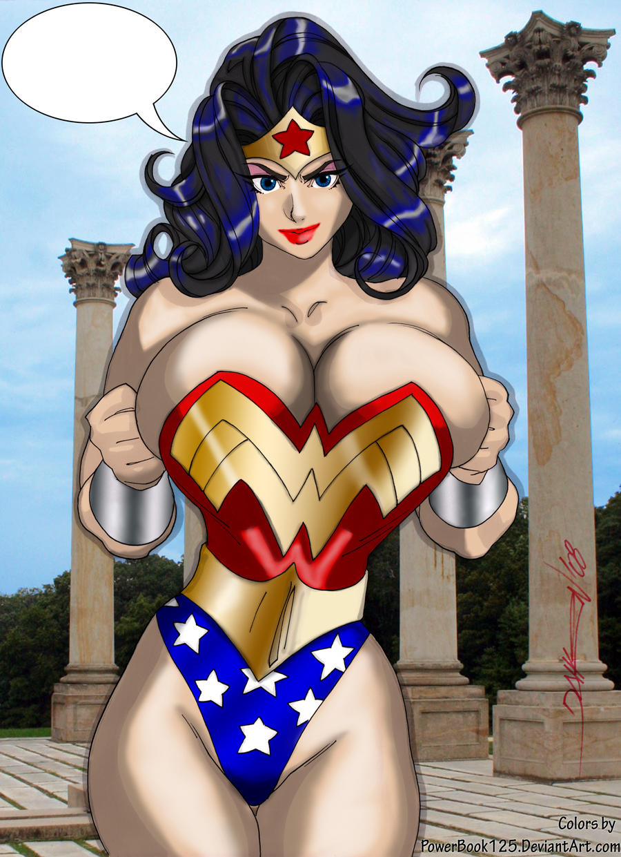 1girls breasts clothed color colored daikon_(artist) dark_hair dc dc_comics female female_only huge_breasts powerbook125 smile solo wonder_woman wonder_woman_(series)