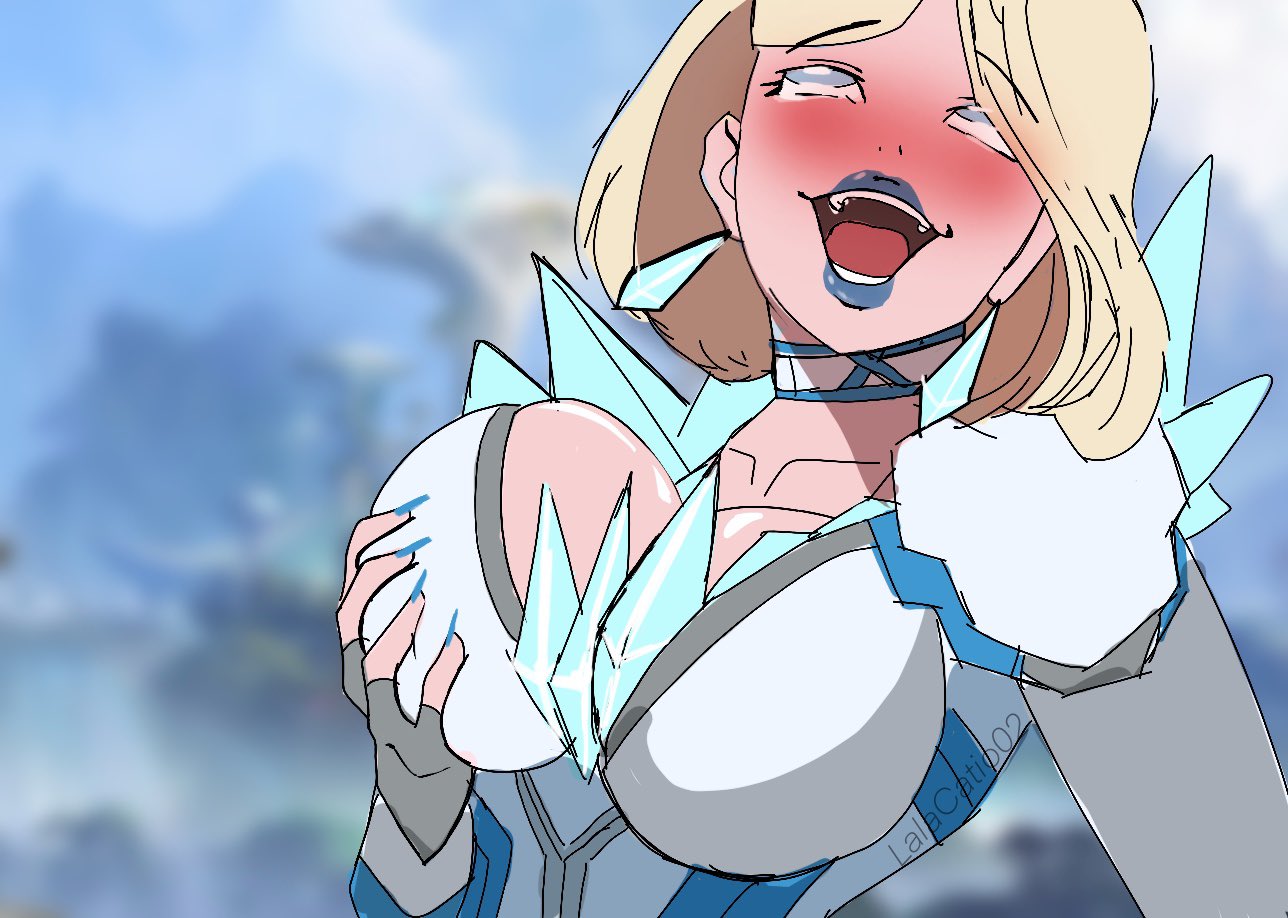 2d, big breasts, blonde hair, blush, breasts, city boy, cleavage, emma frost, emma frost (marvel rivals), female, female only, fully clothed, grabbing breasts, grabbing own breast, lalacatio02, light blue eyes, looking up, marvel, marvel rivals, solo, solo female, x-men, yumeko grabbing her breast