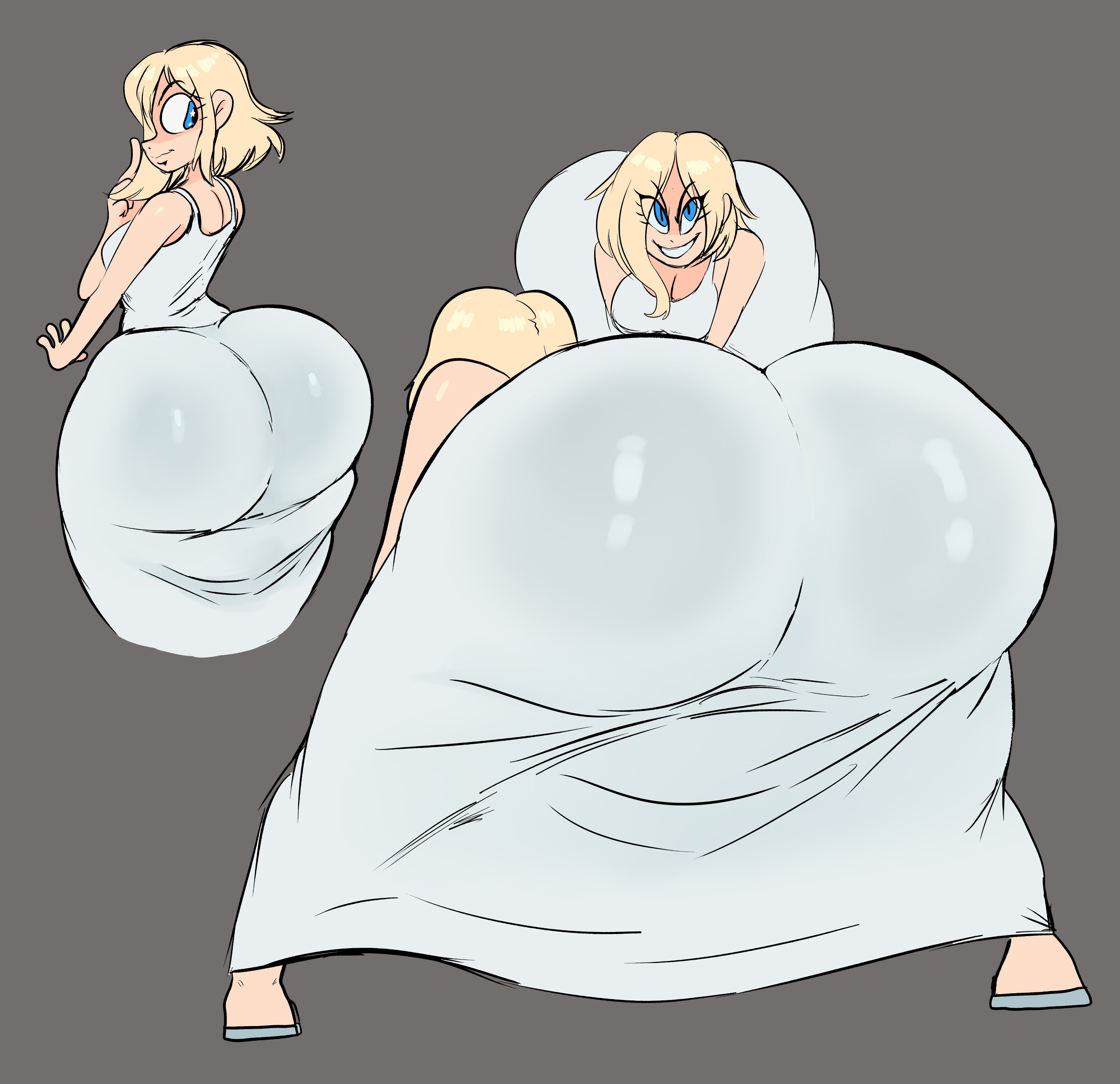 1girls, 2024, 2d, 2d (artwork), arms up, ass, ass crack, ass in dress, big ass, big breasts, big butt, big lips, big thighs, blonde hair, blonde-haired female, blue eyes, bottom heavy, breasts, bubble ass, bubble butt, butt crack, clothing, color, dress, eyelashes, fat ass, female, female only, huge ass, huge butt, huge thighs, kingdom hearts, large ass, large thighs, lemonadepikachu, light skin, light-skinned female, lips, looking back, looking pleasured, namine, nobody (kingdom hearts), shiny ass, shiny butt, shiny skin, short hair, solo, solo female, tagme, thick ass, thick thighs, thighs, tight clothes, tight clothing, white background, wide hips, yellow hair