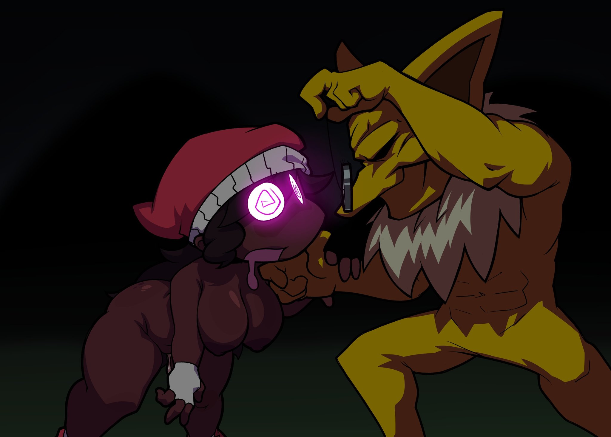  falznovaz, ass freckles, bad end, brown hair, devious grin, drool, drooling, female, fingerless gloves, freckles, freckles on ass, friday night funkin, friday night funkin lullaby, friday night funkin mod, girlfriend (friday night funkin), hypno, hypno (pokemon), hypnos lullaby, hypnotic eyes, hypnotized female, lullaby girlfriend (fnf redesign), pendulum, pendulum swinging, pokemon, pokemon (species), pussy, pussy juice drip, red cap, trans woman, transfem