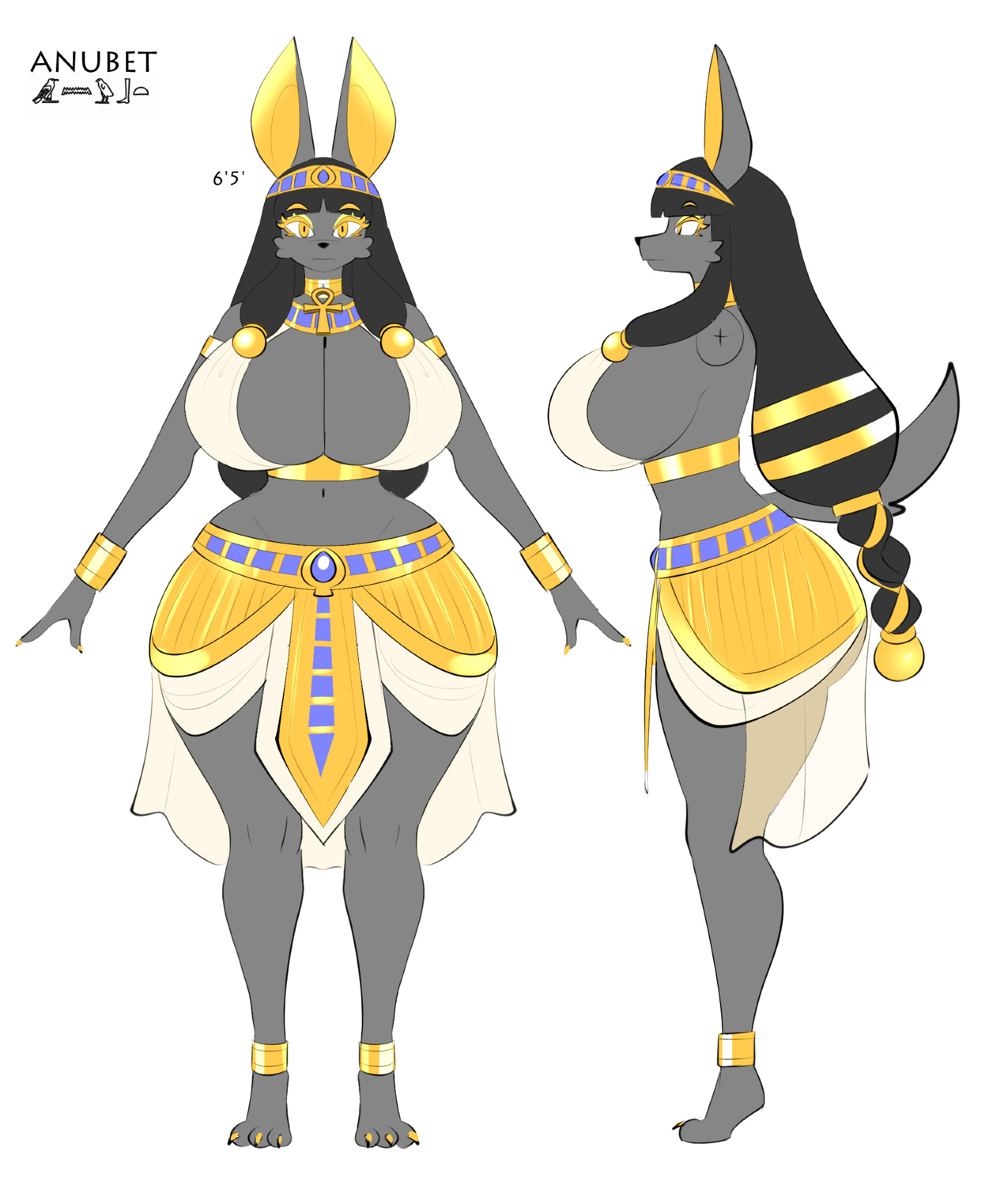 anubet (theycallhimcake), big breasts, breasts, cleavage, egyptian, egyptian female, female, furry, huge breasts, sideboob, theycallhimcake, thick thighs, wide hips