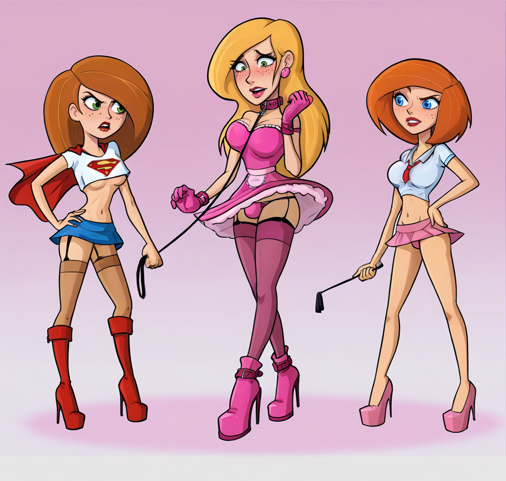 ai_generated androgynous ann_possible bimbo bimbofication bondage boy bulge collar cosplay crossdressing dress eyelashes female femboy femdom feminization freckles garter_straps girls girly high_heel_boots high_heels hoop_earrings hourglass_figure kim_possible kimberly_ann_possible leash lipstick male malesub microskirt milf mother_and_daughter mtf_transformation multiple_girls panties riding_crop ron_stoppable school_uniform sissification sissy supergirl_(cosplay) thighhighs trap