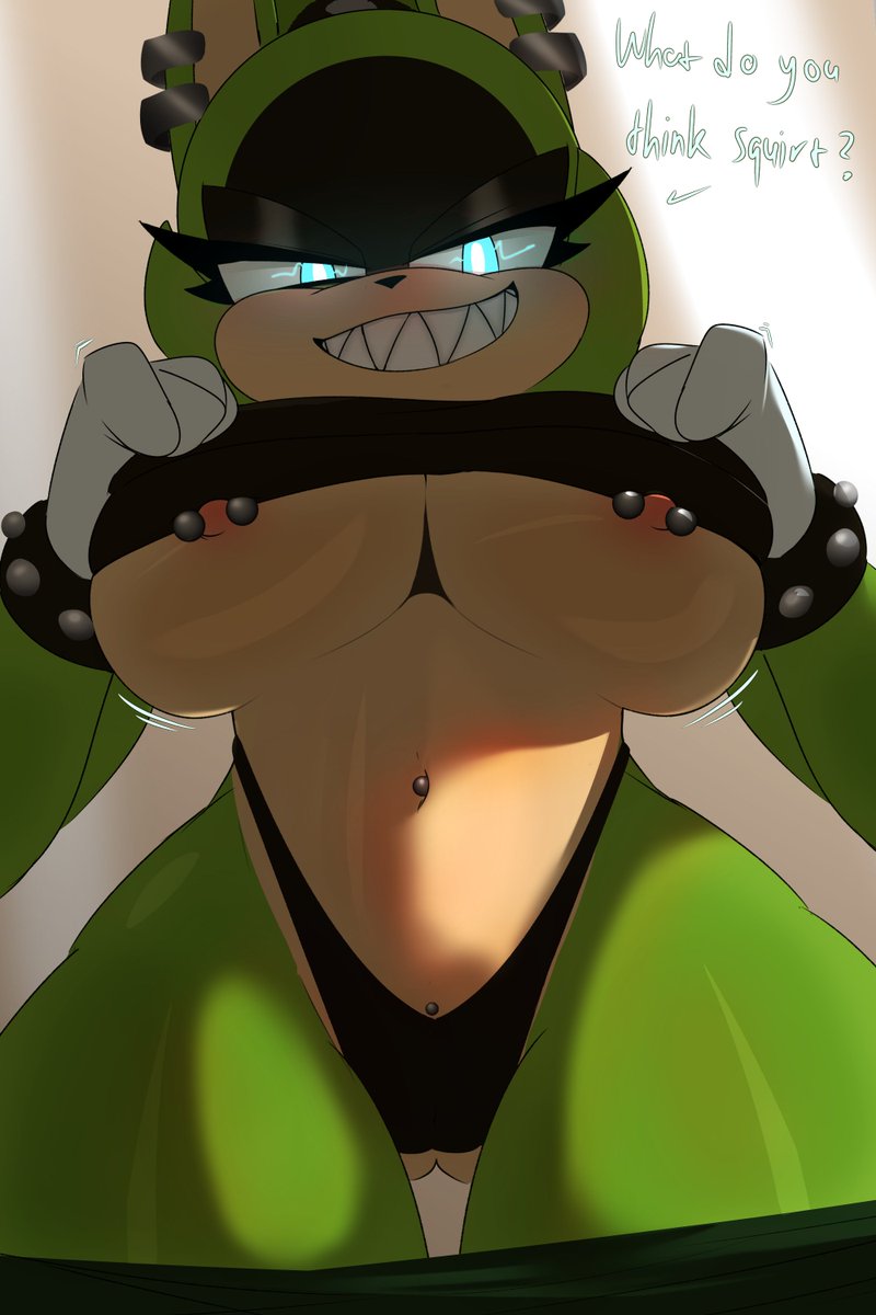 clitoris, clitoris piercing, female, idw comics, lawgx, naughty face, navel piercing, pierced nipples, piercings, pussy, sega, sonic (series), sonic the hedgehog (comics), sonic the hedgehog (idw), sonic the hedgehog (series), surge the tenrec, tagme