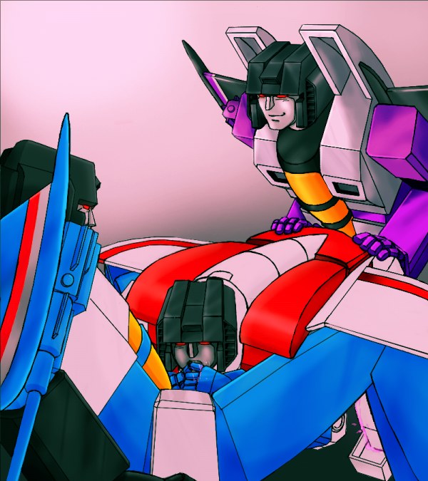 3boys gay male male_only multiple_boys oral skywarp starscream thundercracker transformers yaoi