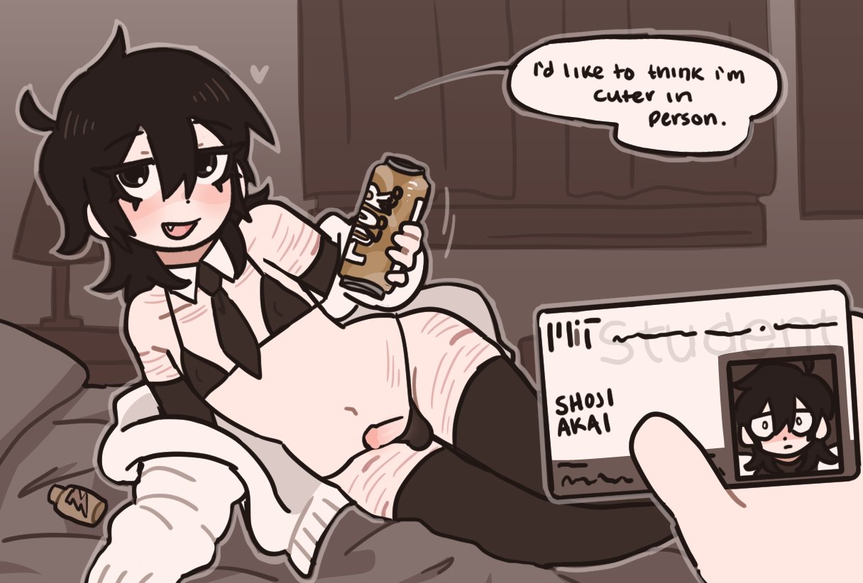 comparing, femboy, id card, male, pupn1k, self harm scars, shoji akai, tagme