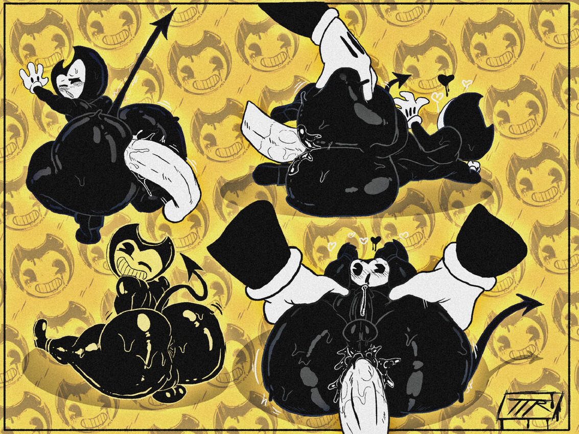 2boys, bendy, bendy and the dark revival, bendy and the ink machine, femboy, gay, kojoarts, mascot horror, penetration, tagme